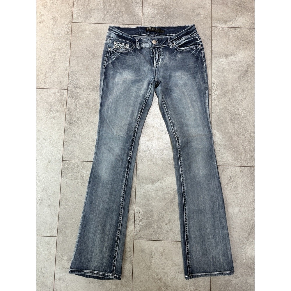 Premiere Rue21 Women's Bootcut Jeans Size 5/6 Embellished Y2K Western McBling